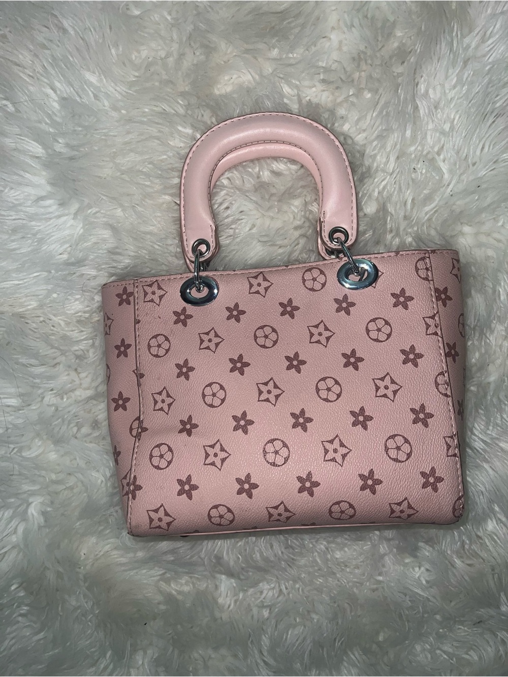 Pink Patterned Top-Handle Women's Bag